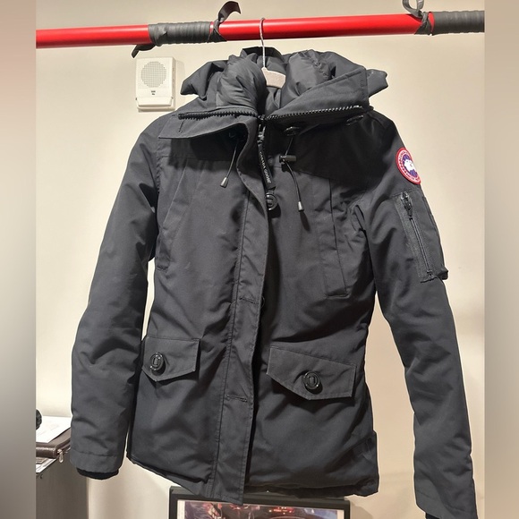 Canada Goose Black Parka with Red Emblem - Picture 1 of 12